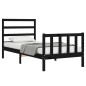 vidaXL Massivholzbett mit Kopfteil Schwarz 100x200 cm vidaXL Massivholzbett mit Kopfteil Schwarz 100x200 cm