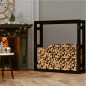 vidaXL Kaminholzregal Schwarz 100x25x100 cm Massivholz Kiefer vidaXL Kaminholzregal Schwarz 100x25x100 cm Massivholz Kiefer