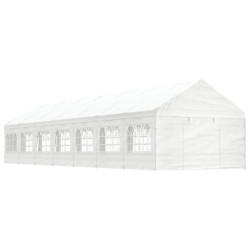 vidaXL Pavillon mit Dach Weiß 15,61x4,08x3,22 m Polyethylen