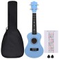 vidaXL Sopran-Ukulele-Set mit Tasche für Kinder Babyblau 21" vidaXL Sopran-Ukulele-Set mit Tasche für Kinder Babyblau 21"