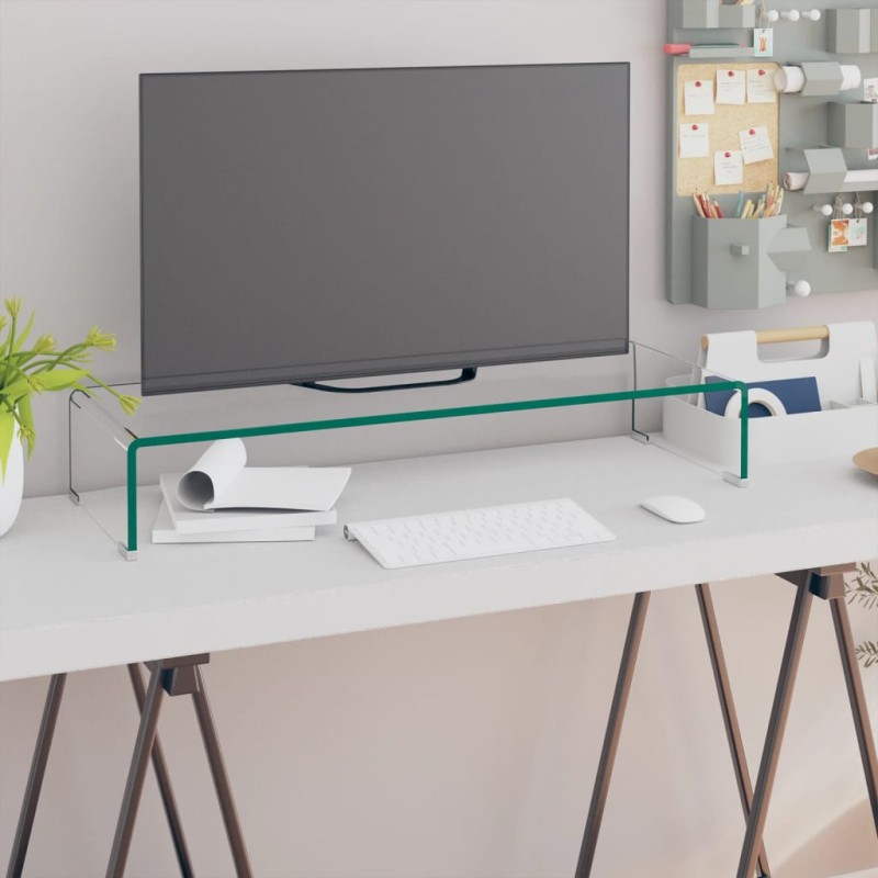 vidaXL TV-Tisch/Bildschirmerhöhung Glas Transparent 80x30x13 cm vidaXL TV-Tisch/Bildschirmerhöhung Glas Transparent 80x30x13 cm