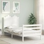 vidaXL Massivholzbett mit Kopfteil Weiß 90x200 cm vidaXL Massivholzbett mit Kopfteil Weiß 90x200 cm