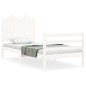 vidaXL Massivholzbett mit Kopfteil Weiß 90x200 cm vidaXL Massivholzbett mit Kopfteil Weiß 90x200 cm