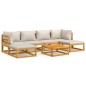 vidaXL 7-tlg. Garten-Lounge-Set mit Hellgrauen Kissen Massivholz vidaXL 7-tlg. Garten-Lounge-Set mit Hellgrauen Kissen Massivholz