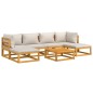 vidaXL 7-tlg. Garten-Lounge-Set mit Hellgrauen Kissen Massivholz vidaXL 7-tlg. Garten-Lounge-Set mit Hellgrauen Kissen Massivholz