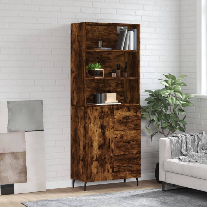 vidaXL Highboard Räuchereiche 69,5x34x180 cm Holzwerkstoff vidaXL Highboard Räuchereiche 69,5x34x180 cm Holzwerkstoff