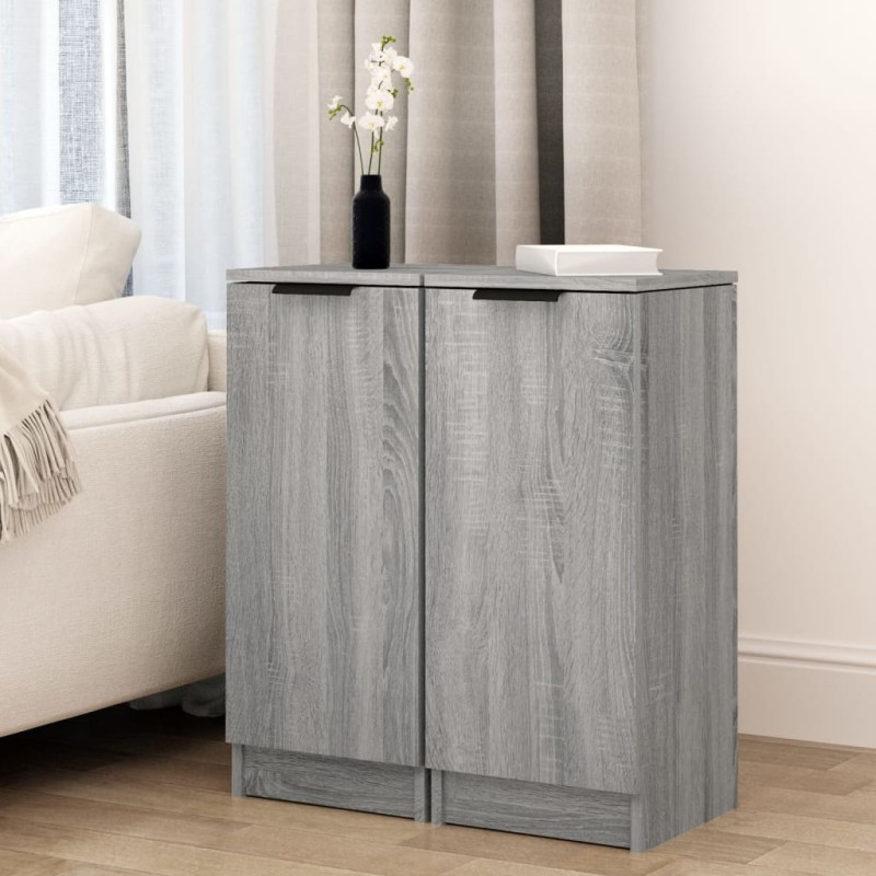 vidaXL Sideboards 2 Stk. Grau Sonoma 30x30x70 cm Holzwerkstoff vidaXL Sideboards 2 Stk. Grau Sonoma 30x30x70 cm Holzwerkstoff
