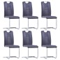 vidaXL Freischwinger 6 Stk. Grau Wildleder-Optik vidaXL Freischwinger 6 Stk. Grau Wildleder-Optik