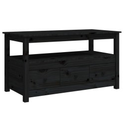 vidaXL Couchtisch Schwarz 102x49x55 cm Massivholz Kiefer