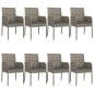 vidaXL 9-tlg. Garten-Essgruppe mit Kissen Schwarz und Grau Poly Rattan vidaXL 9-tlg. Garten-Essgruppe mit Kissen Schwarz und Grau Poly Rattan