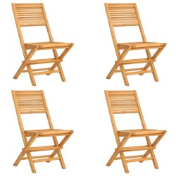 vidaXL Gartenstühle 4 Stk. Klappbar 47x62x90 cm Massivholz Teak