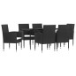 vidaXL 7-tlg. Garten-Essgruppe Schwarz Poly Rattan und Stahl vidaXL 7-tlg. Garten-Essgruppe Schwarz Poly Rattan und Stahl