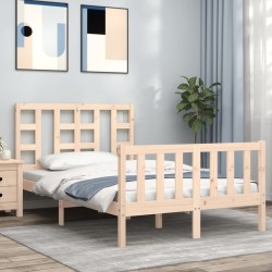 vidaXL Massivholzbett mit Kopfteil 120x200 cm