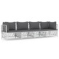 vidaXL 4-tlg. Garten-Lounge-Set mit Kissen Weiß Stahl vidaXL 4-tlg. Garten-Lounge-Set mit Kissen Weiß Stahl