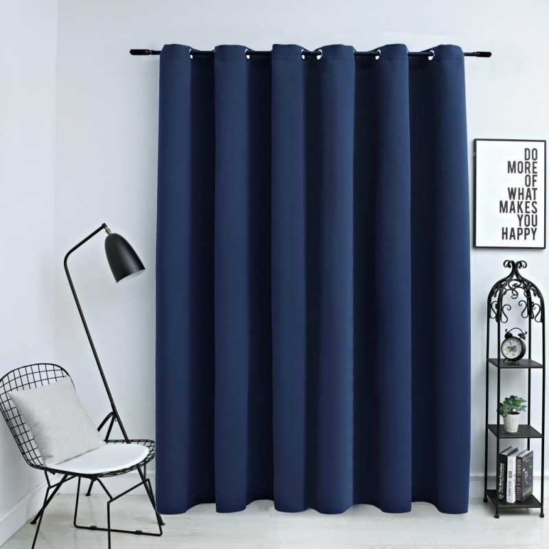 vidaXL Verdunkelungsvorhang mit Metallösen Blau 290 x 245 cm vidaXL Verdunkelungsvorhang mit Metallösen Blau 290 x 245 cm