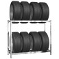 vidaXL Reifenregale mit 2 Böden 4 Stk. Silbern 110x40x110 cm Stahl vidaXL Reifenregale mit 2 Böden 4 Stk. Silbern 110x40x110 cm Stahl