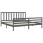 vidaXL Massivholzbett mit Kopfteil Grau 200x200 cm vidaXL Massivholzbett mit Kopfteil Grau 200x200 cm