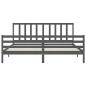 vidaXL Massivholzbett mit Kopfteil Grau 200x200 cm vidaXL Massivholzbett mit Kopfteil Grau 200x200 cm