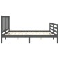 vidaXL Massivholzbett mit Kopfteil Grau 200x200 cm vidaXL Massivholzbett mit Kopfteil Grau 200x200 cm