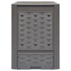 Gartenkomposter 3 Stk. Braun 60x60x83cm 900 L Kunststoff Rattan