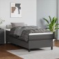 vidaXL Boxspringbett mit Matratze Grau 90x200 cm Kunstleder vidaXL Boxspringbett mit Matratze Grau 90x200 cm Kunstleder