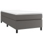 vidaXL Boxspringbett mit Matratze Grau 90x200 cm Kunstleder vidaXL Boxspringbett mit Matratze Grau 90x200 cm Kunstleder
