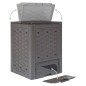 Gartenkomposter 3 Stk. Braun 60x60x83cm 900 L Kunststoff Rattan Gartenkomposter 3 Stk. Braun 60x60x83cm 900 L Kunststoff Rattan