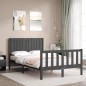 vidaXL Massivholzbett mit Kopfteil Grau 120x200 cm vidaXL Massivholzbett mit Kopfteil Grau 120x200 cm