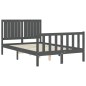 vidaXL Massivholzbett mit Kopfteil Grau 120x200 cm vidaXL Massivholzbett mit Kopfteil Grau 120x200 cm