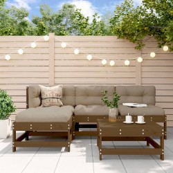 vidaXL 5-tlg. Garten-Lounge-Set mit Kissen Honigbraun Massivholz