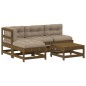 vidaXL 5-tlg. Garten-Lounge-Set mit Kissen Honigbraun Massivholz vidaXL 5-tlg. Garten-Lounge-Set mit Kissen Honigbraun Massivholz