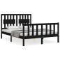 vidaXL Massivholzbett mit Kopfteil Schwarz 140x190 cm vidaXL Massivholzbett mit Kopfteil Schwarz 140x190 cm