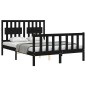 vidaXL Massivholzbett mit Kopfteil Schwarz 140x190 cm vidaXL Massivholzbett mit Kopfteil Schwarz 140x190 cm