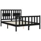 vidaXL Massivholzbett mit Kopfteil Schwarz 140x190 cm vidaXL Massivholzbett mit Kopfteil Schwarz 140x190 cm