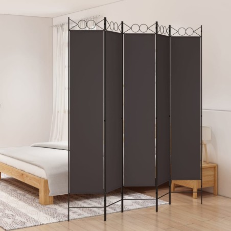  vidaXL 5-tlg. Paravent Braun 200x220 cm Stoff