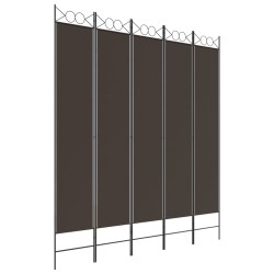  vidaXL 5-tlg. Paravent Braun 200x220 cm Stoff
