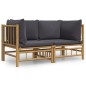 vidaXL Garten-Ecksofas mit Dunkelgrauen Kissen 2 Stk. Bambus vidaXL Garten-Ecksofas mit Dunkelgrauen Kissen 2 Stk. Bambus