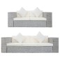 vidaXL 2-tlg. Sofagarnitur mit Auflagen Grau Natur Rattan vidaXL 2-tlg. Sofagarnitur mit Auflagen Grau Natur Rattan