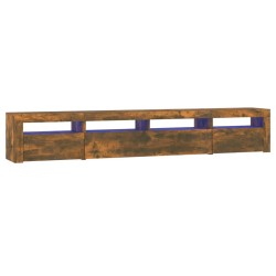 vidaXL TV-Schrank mit LED-Leuchten Räuchereiche 240x35x40 cm