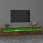 vidaXL TV-Schrank mit LED-Leuchten Räuchereiche 240x35x40 cm vidaXL TV-Schrank mit LED-Leuchten Räuchereiche 240x35x40 cm