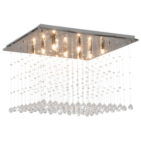 vidaXL Deckenleuchte mit Kristallperlen Silbern Cubic G9
