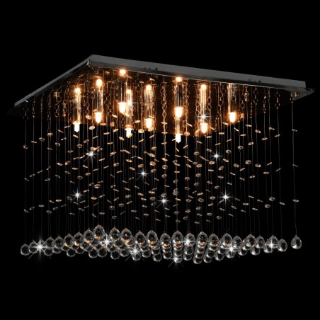 vidaXL Deckenleuchte mit Kristallperlen Silbern Cubic G9