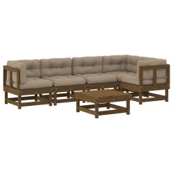 vidaXL 6-tlg. Garten-Lounge-Set mit Kissen Honigbraun Massivholz