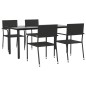 vidaXL 5-tlg. Garten-Essgruppe Schwarz Poly Rattan und Stahl vidaXL 5-tlg. Garten-Essgruppe Schwarz Poly Rattan und Stahl