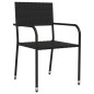 vidaXL 5-tlg. Garten-Essgruppe Schwarz Poly Rattan und Stahl vidaXL 5-tlg. Garten-Essgruppe Schwarz Poly Rattan und Stahl