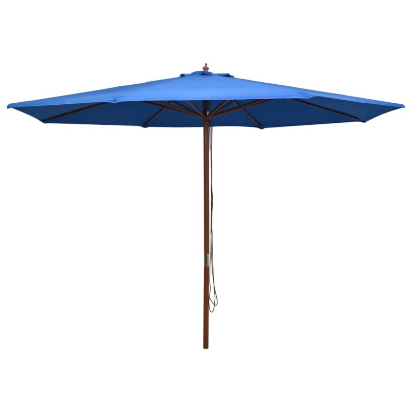 vidaXL Sonnenschirm mit Holzmast 350 cm Blau vidaXL Sonnenschirm mit Holzmast 350 cm Blau