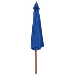 vidaXL Sonnenschirm mit Holzmast 350 cm Blau