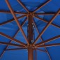 vidaXL Sonnenschirm mit Holzmast 350 cm Blau vidaXL Sonnenschirm mit Holzmast 350 cm Blau