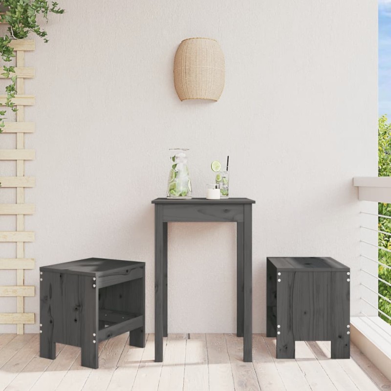 vidaXL Gartenhocker 2 Stk. Grau 40x36x45 cm Massivholz Kiefer vidaXL Gartenhocker 2 Stk. Grau 40x36x45 cm Massivholz Kiefer