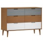 vidaXL Schubladenschrank MOLDE Braun 113x40x80 cm Massivholz Kiefer vidaXL Schubladenschrank MOLDE Braun 113x40x80 cm Massivholz Kiefer